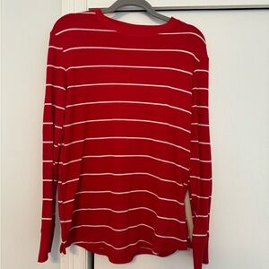 Long sleeve red striped shirt